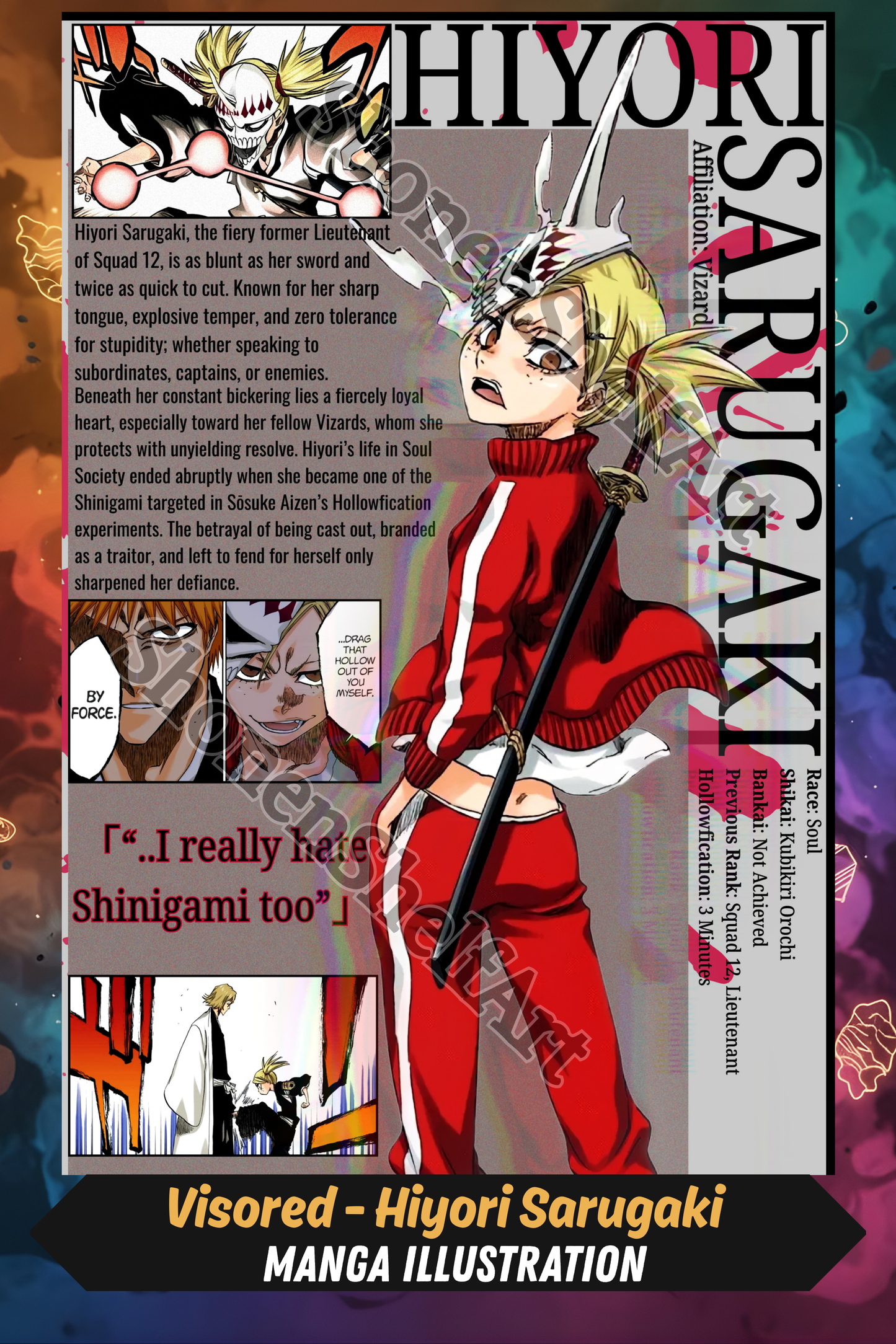 Hiyori Sarugaki Manga Wall Art | Anime Character Digital Poster | Printable Artwork